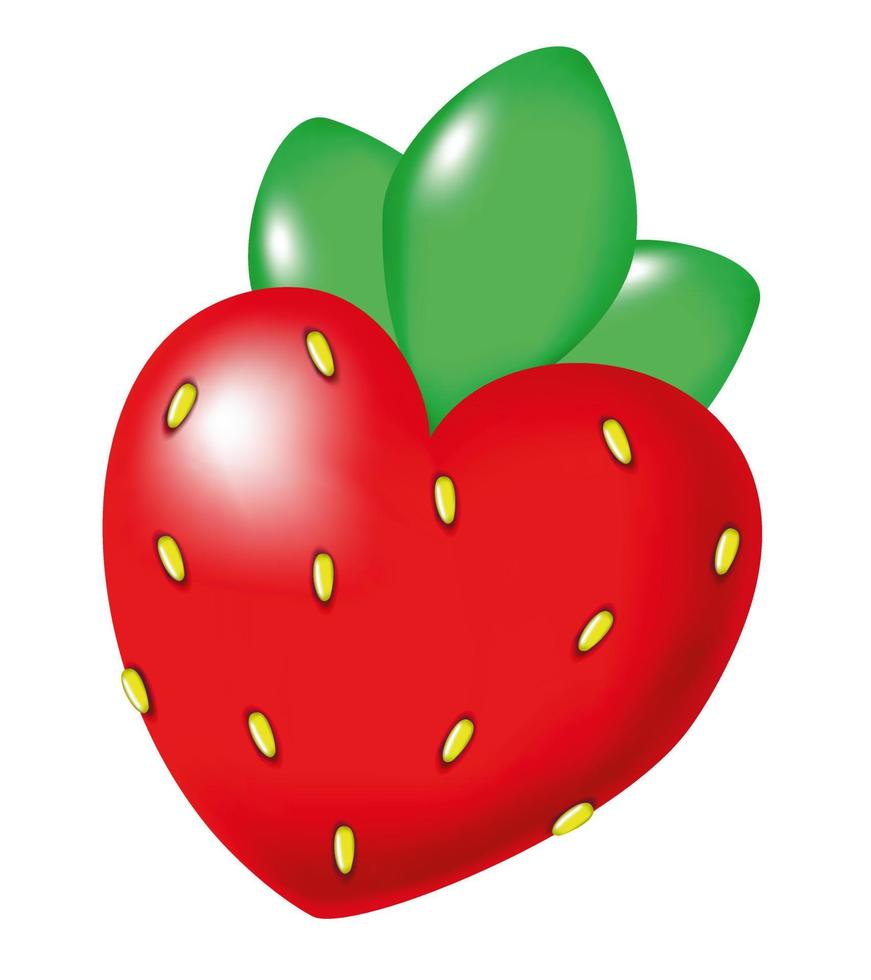 3D strawberry. Bright vector isolated illustration.