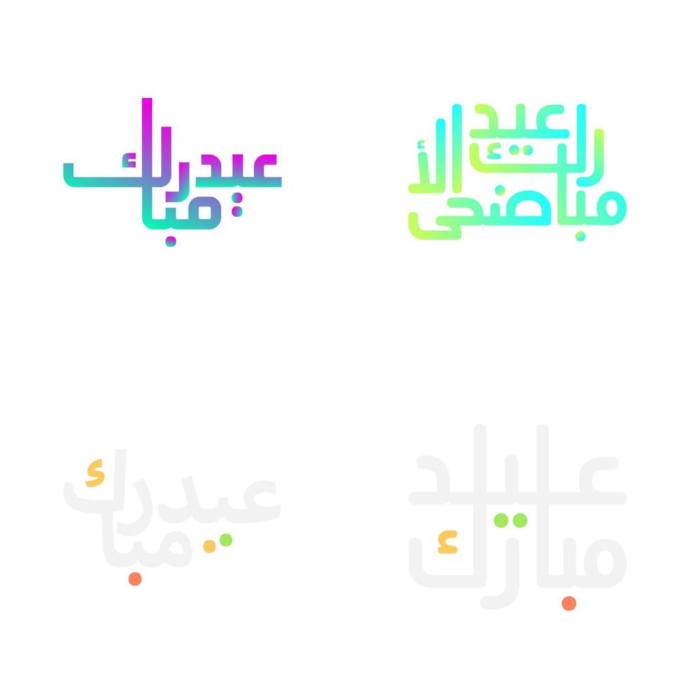 Islamic Festival of Eid Mubarak with Elegant Calligraphy Designs vector