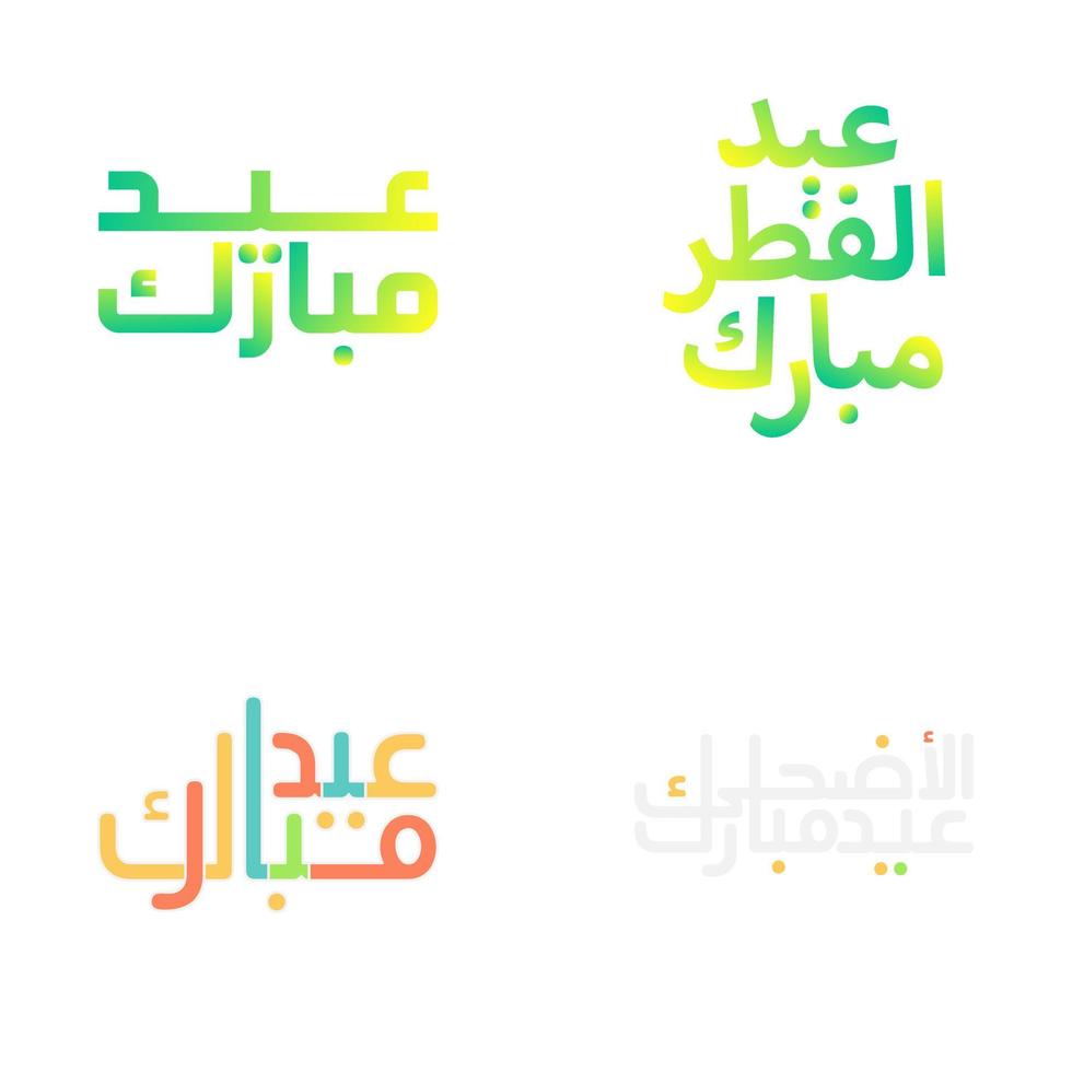 celebración eid Mubarak vector conjunto con clásico caligrafía