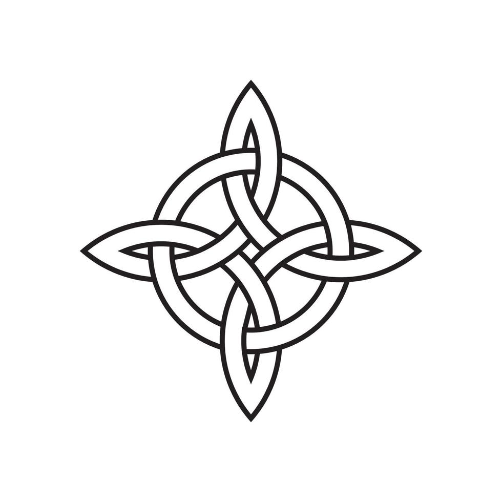 Medieval Celtic Knot Black and White Vector Coloring