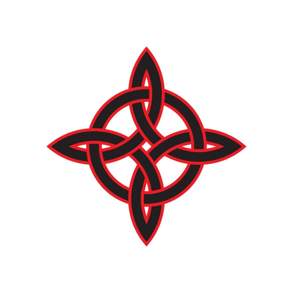 Medieval Celtic Knot Black and Red Vector