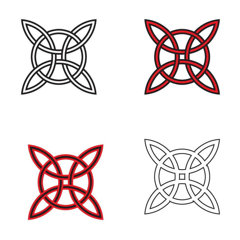 Medieval Celtic Knot Circle Infinite Line Art vector