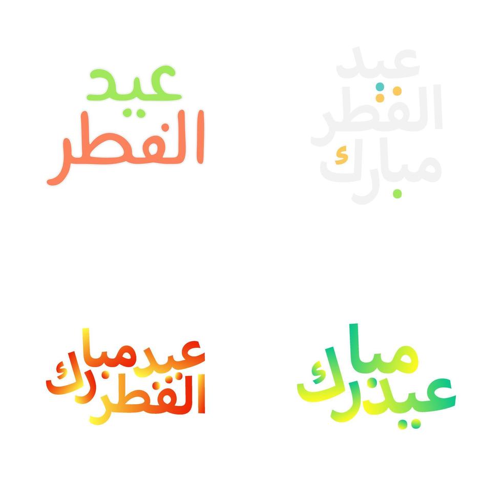 Islamic Calligraphy Vector Set for Eid Mubarak Greetings