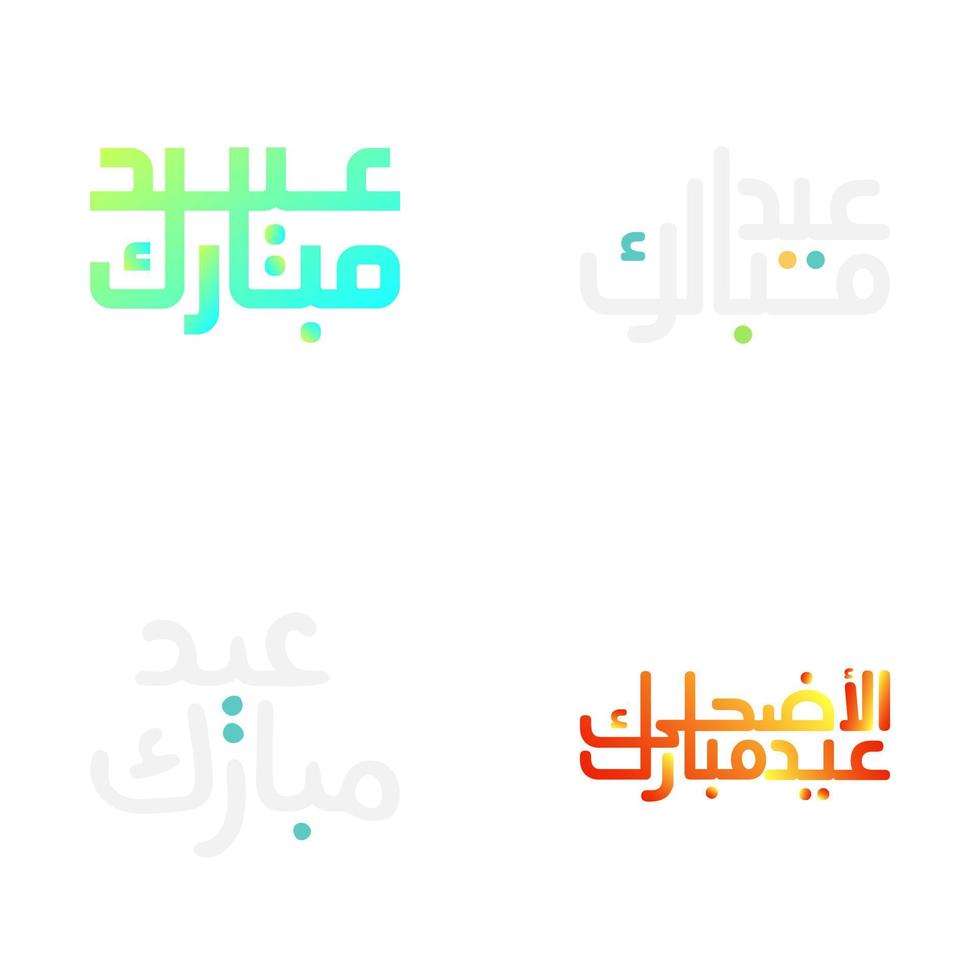 Eid Mubarak Vector Pack with Intricate Arabic Calligraphy