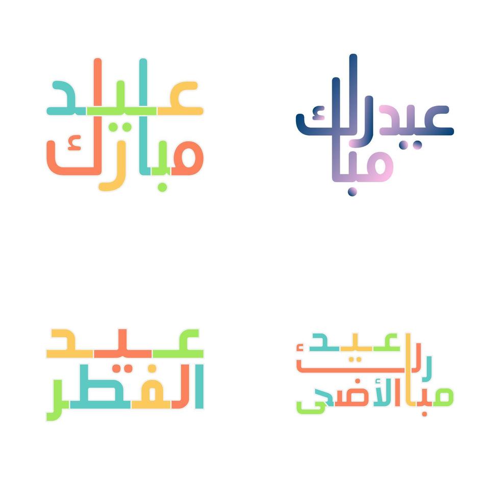 Elegant Eid Mubarak Calligraphy Collection in Vector Format