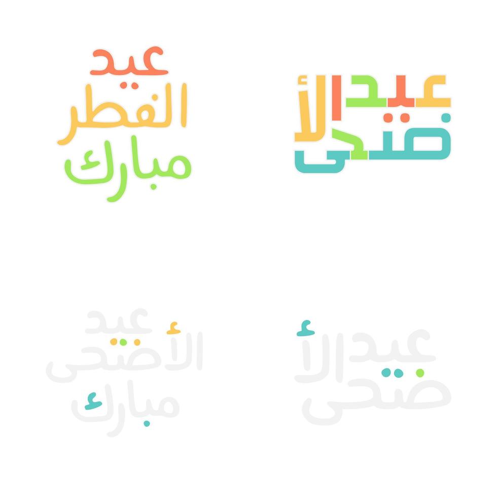 eid Mubarak vector paquete con hermosa Arábica caligrafía