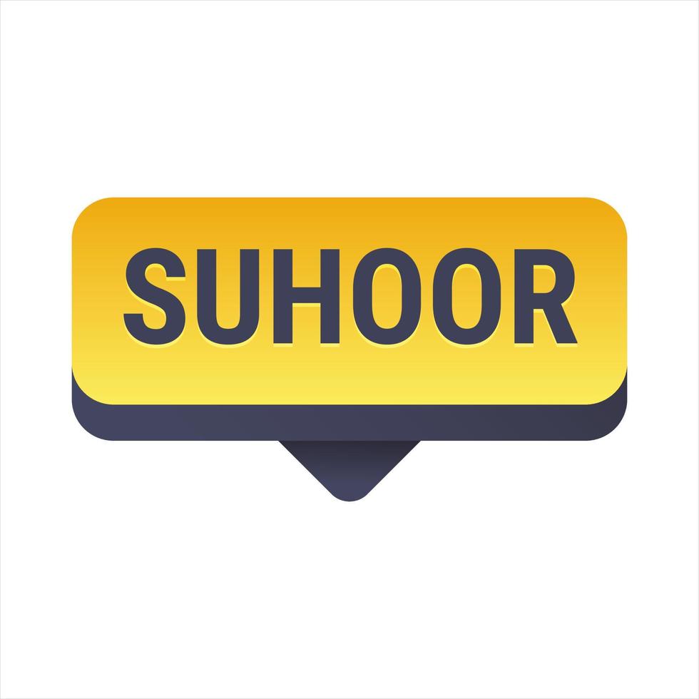 Suhoor Essentials Tips and Tricks for a Healthy Ramadan. Yellow Vector Callout Banner