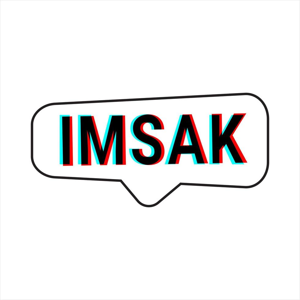 IMSAK Reminder White Vector Callout Banner to Help You Start Your Fast on Time