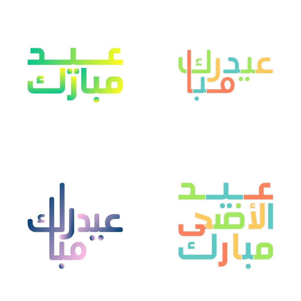 Elegant Eid Mubarak Calligraphy Collection in Vector Format