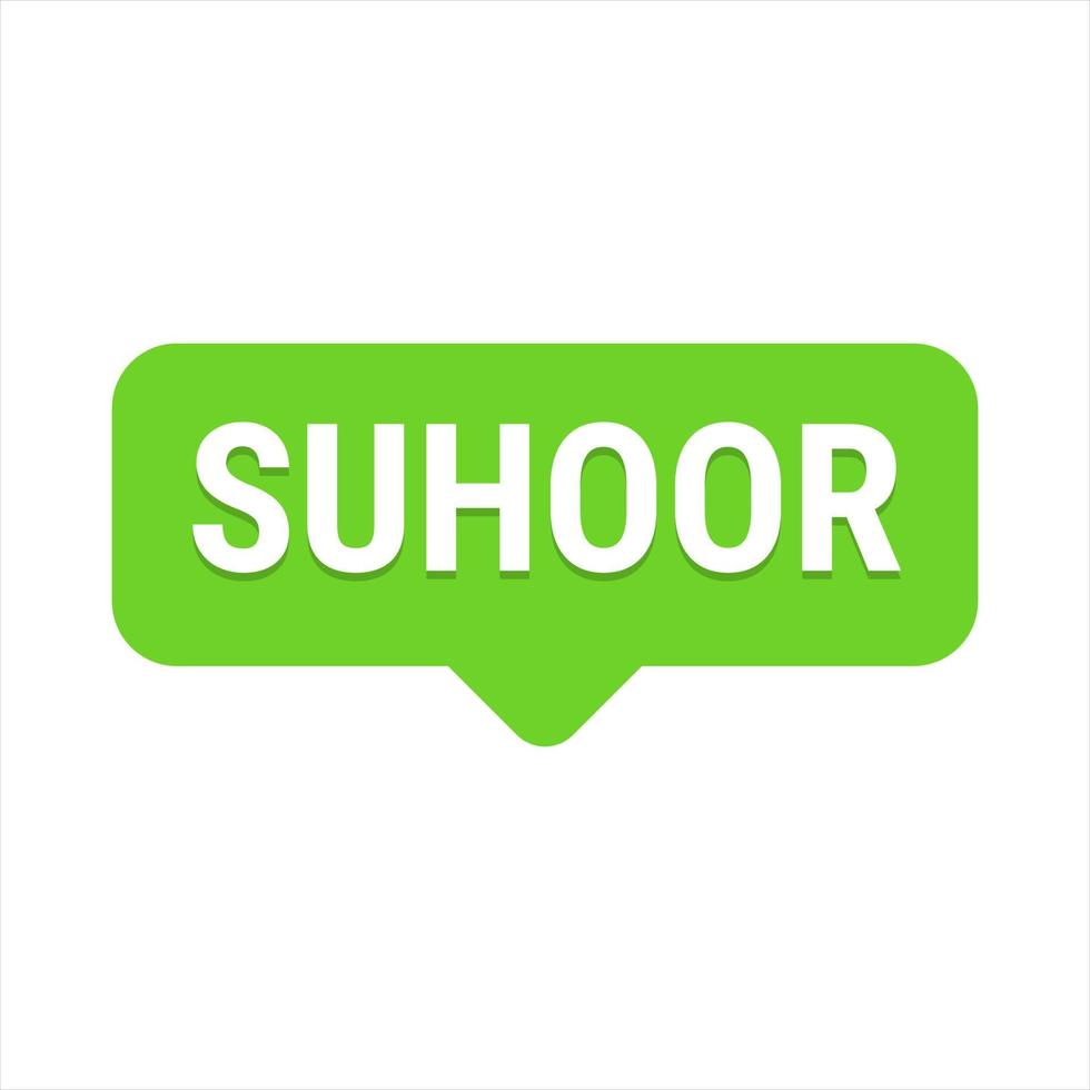 Suhoor Essentials Tips and Tricks for a Healthy Ramadan. Green Vector Callout Banner