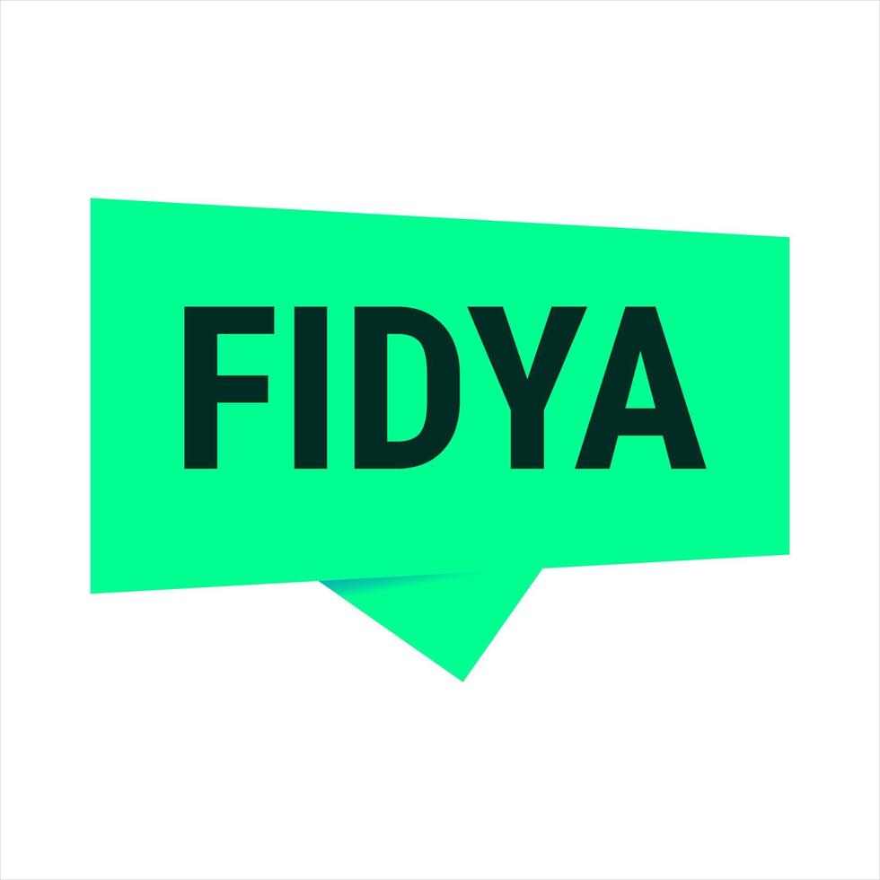 Fidya Green Vector Callout Banner with Information on Donations and Seclusion During Ramadan