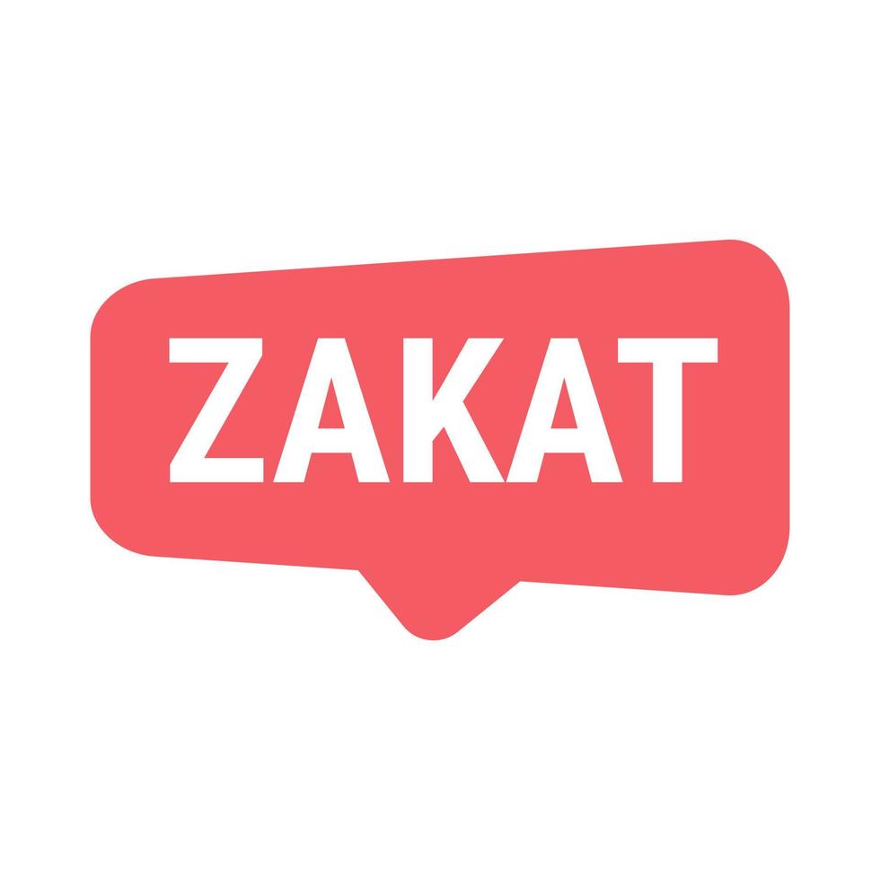 Zakat Explained Red Vector Callout Banner with Information on Giving to Charity During Ramadan