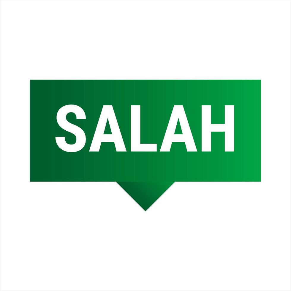 Salah Dark Green Vector Callout Banner with Information on Fasting and Prayer in Ramadan