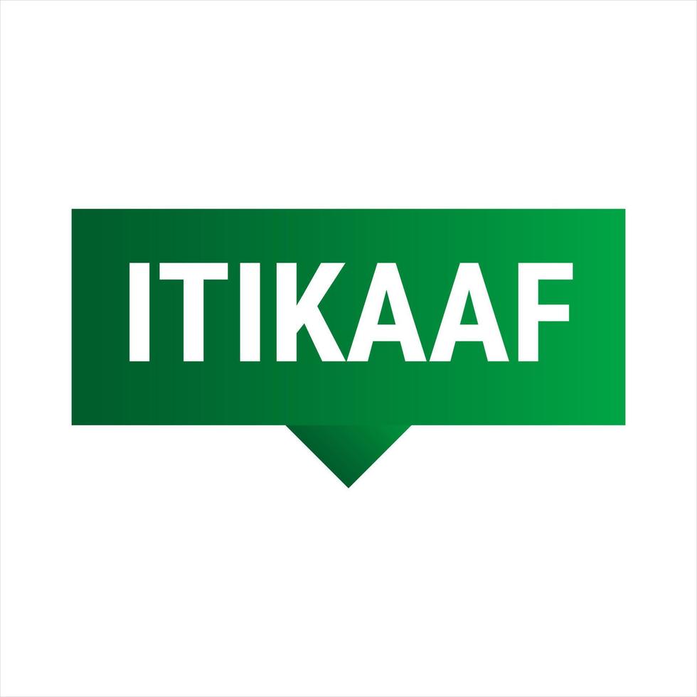 Itikaaf Dark Green Vector Callout Banner with Information on Donations and Seclusion During Ramadan