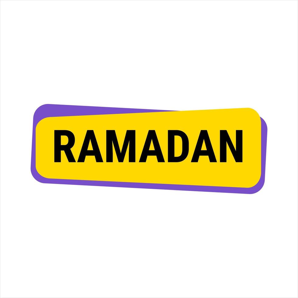 Ramadan Kareem Yellow Vector Callout Banner with Moon and Arabic Typography