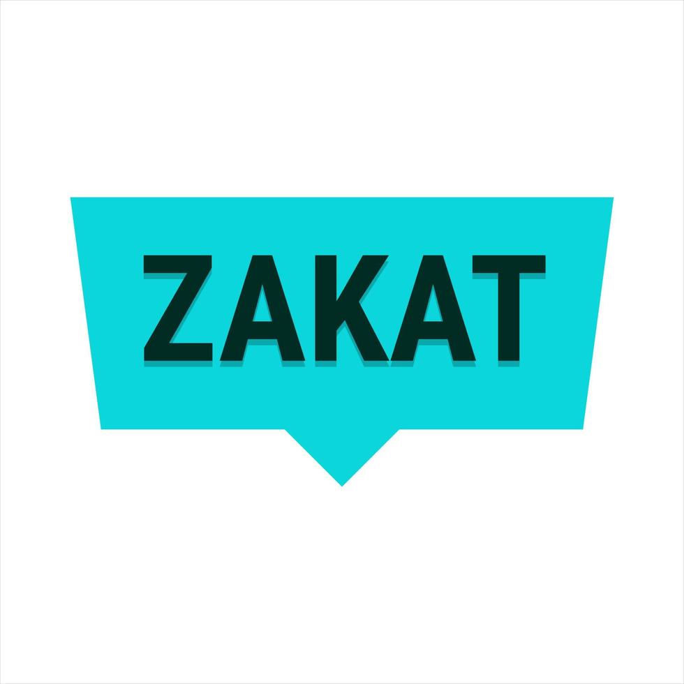 Zakat Explained Turquoise Vector Callout Banner with Information on Giving to Charity During Ramadan