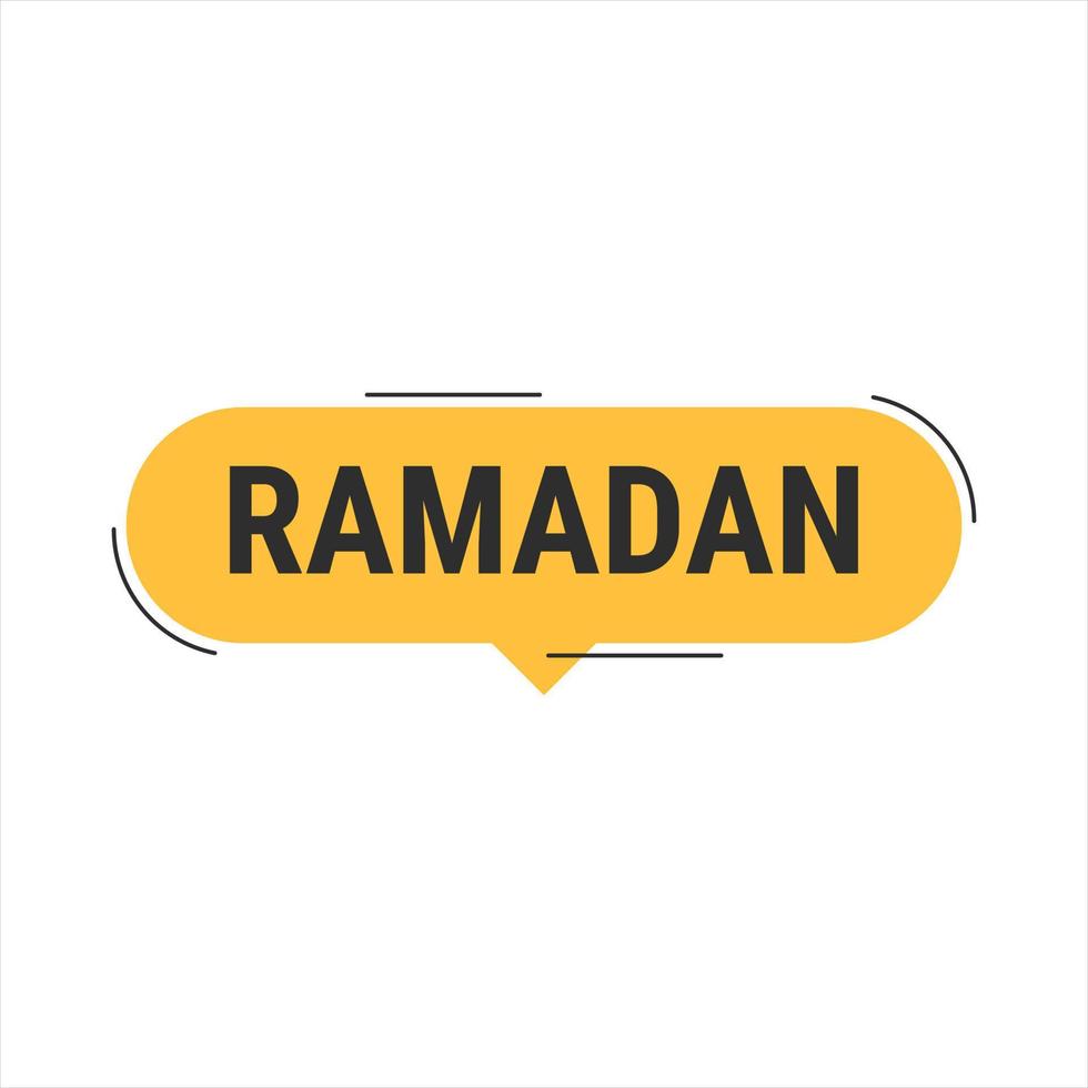 Ramadan Kareem Orange Vector Callout Banner with Moon and Arabic Typography