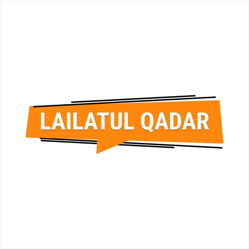 Lailatul Qadr Orange Vector Callout Banner with Information on the Night of Power in Ramadan