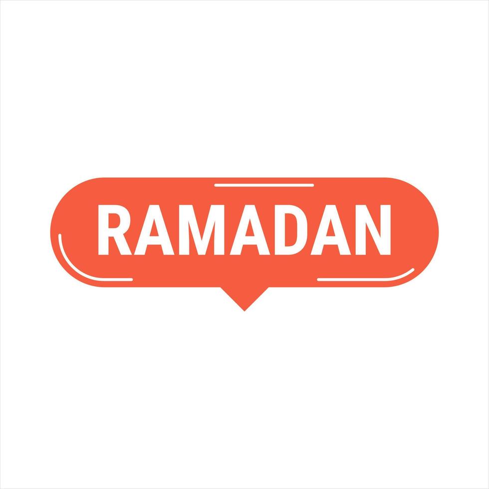 Ramadan Kareem Red Vector Callout Banner with Moon and Arabic Typography