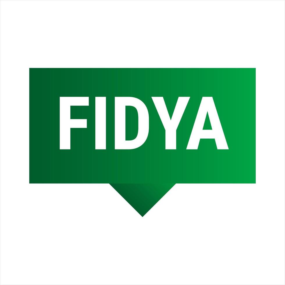 Fidya Dark Green Vector Callout Banner with Information on Donations and Seclusion During Ramadan