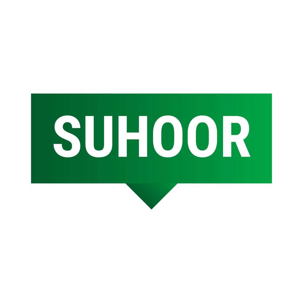Suhoor Essentials Tips and Tricks for a Healthy Ramadan. Dark Green Vector Callout Banner