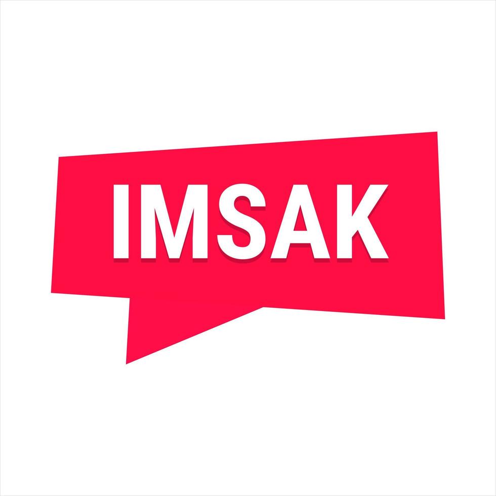 IMSAK Reminder Red Vector Callout Banner to Help You Start Your Fast on Time