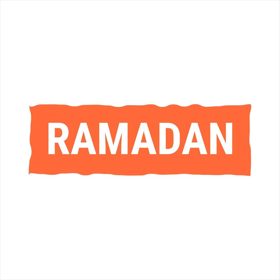 Ramadan Kareem Orange Vector Callout Banner with Moon and Arabic Typography