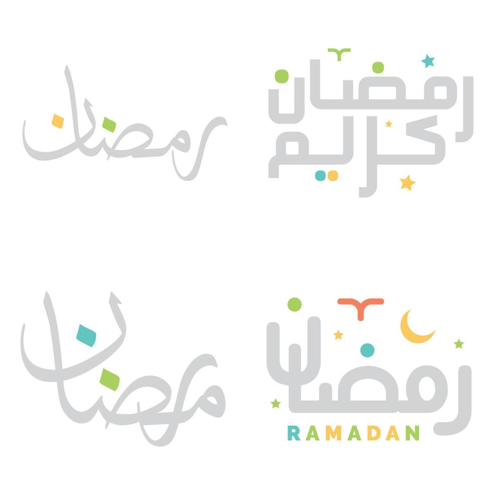 Ramadan Kareem Vector Design with Elegant Arabic Calligraphy for Greeting Cards.