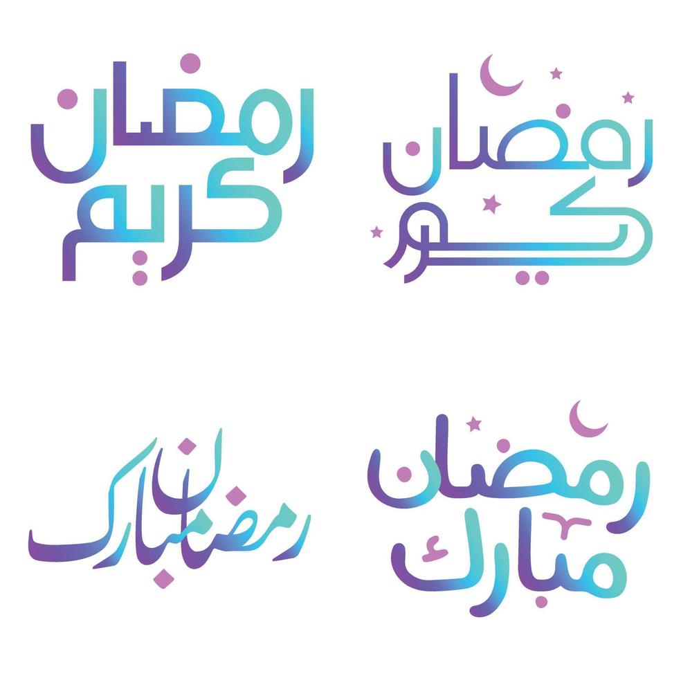 Vector Illustration of Gradient Ramadan Kareem Wishes for Muslim Celebrations.