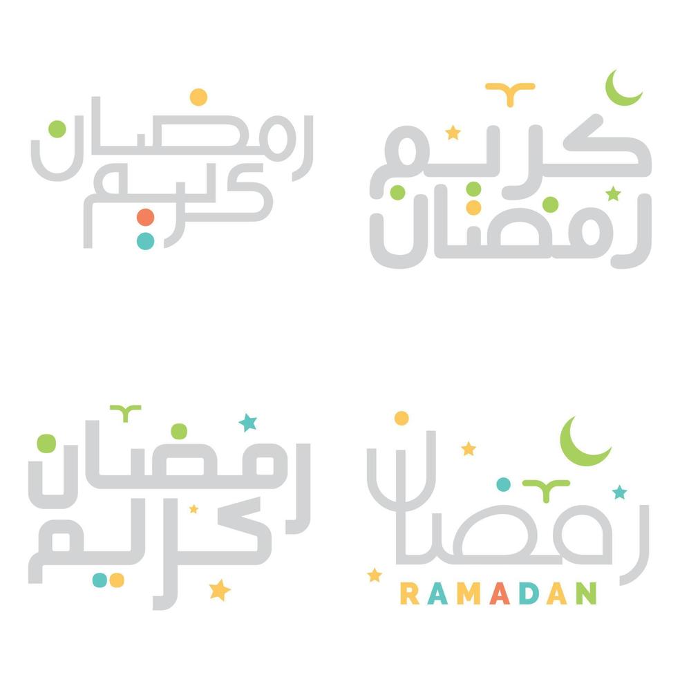 Vector Illustration of Ramadan Kareem with Islamic Arabic Calligraphy Design.