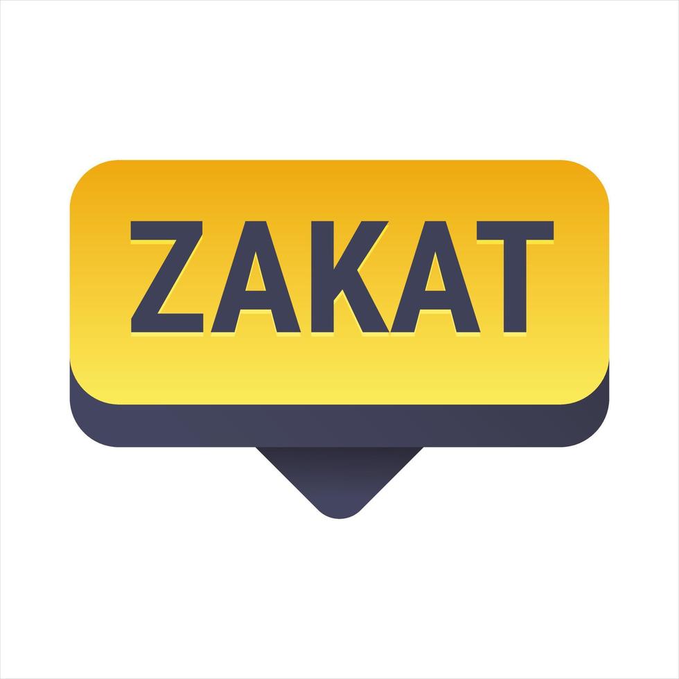 Zakat Explained Yellow Vector Callout Banner with Information on Giving to Charity During Ramadan