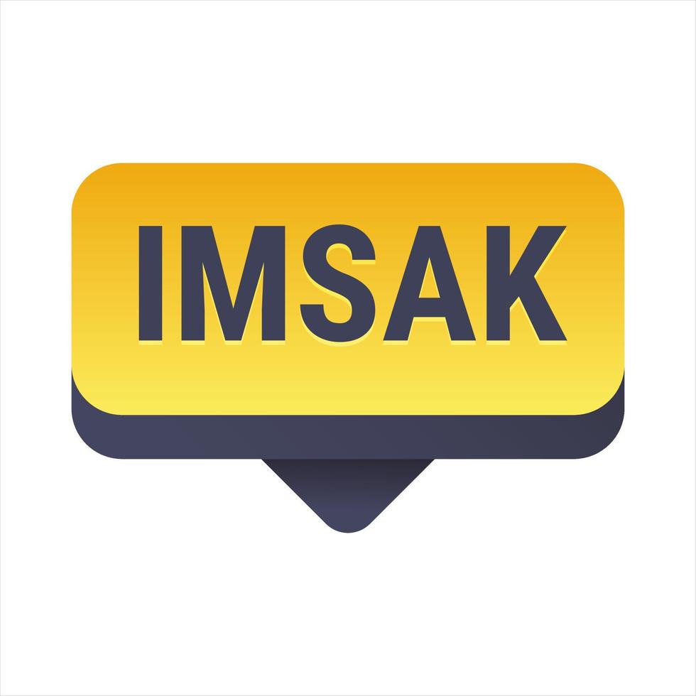 IMSAK Reminder Yellow Vector Callout Banner to Help You Start Your Fast on Time