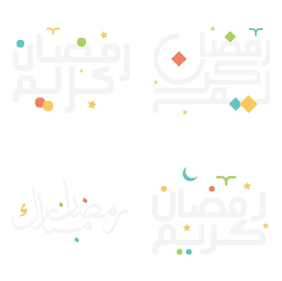 Arabic Calligraphy Ramadan Kareem Wishes for Islamic Fasting Month. vector