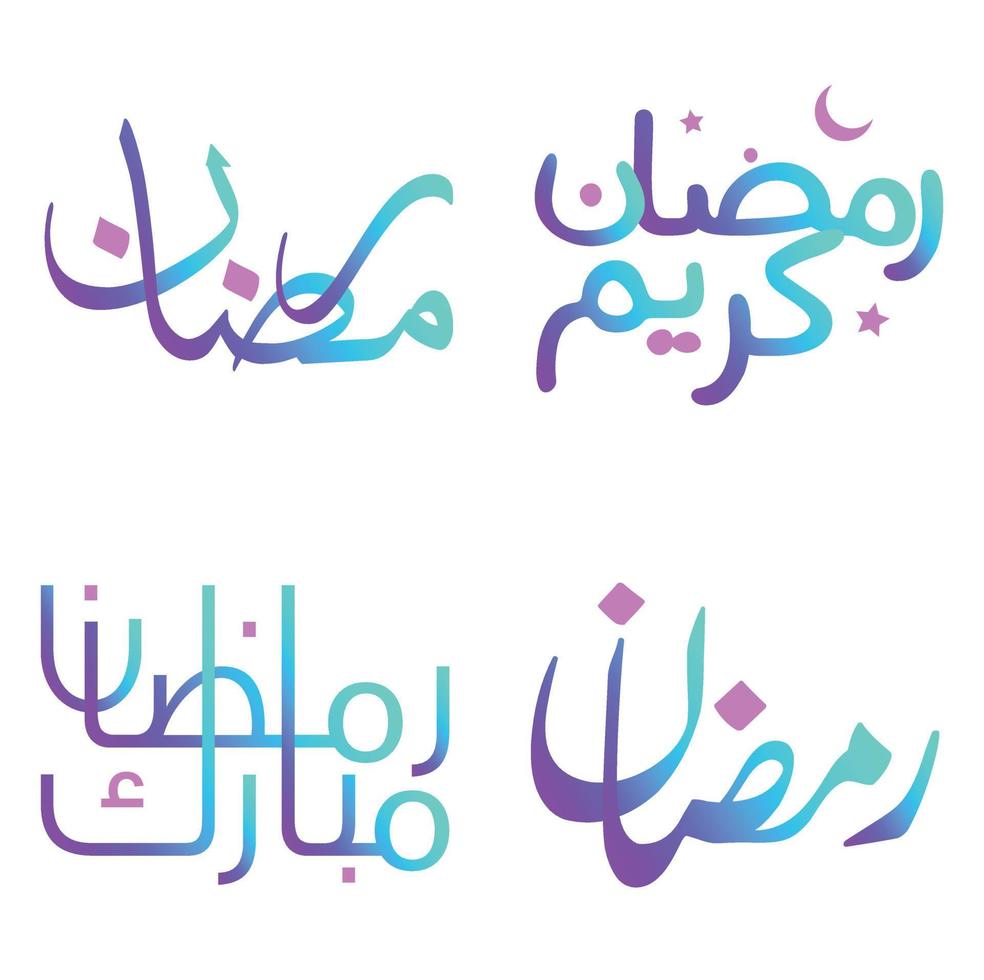 Gradient Arabic Calligraphy Vector Design for Celebrating Ramadan Kareem.