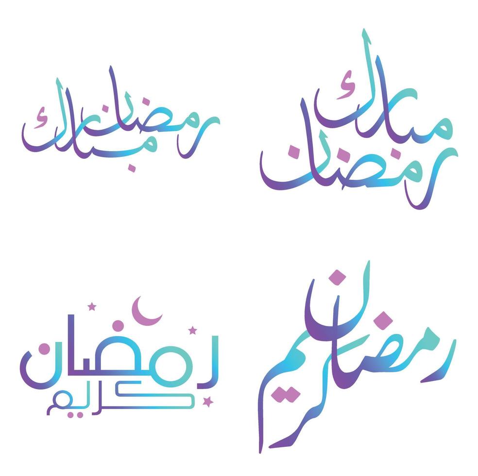 Elegant Gradient Ramadan Kareem Vector Design with Arabic Calligraphy.