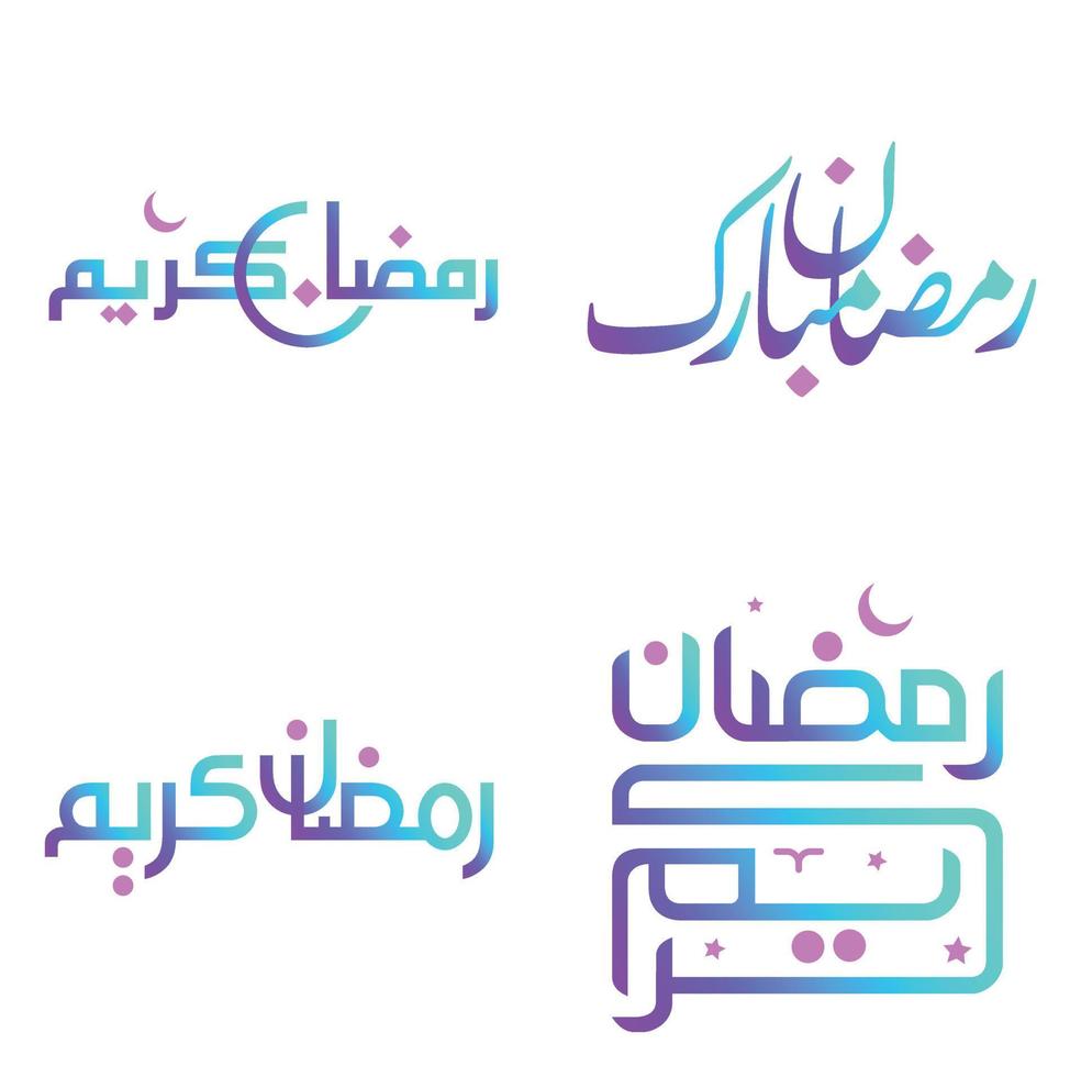 Elegant Gradient Calligraphy for Ramadan Kareem Greetings Vector Design.