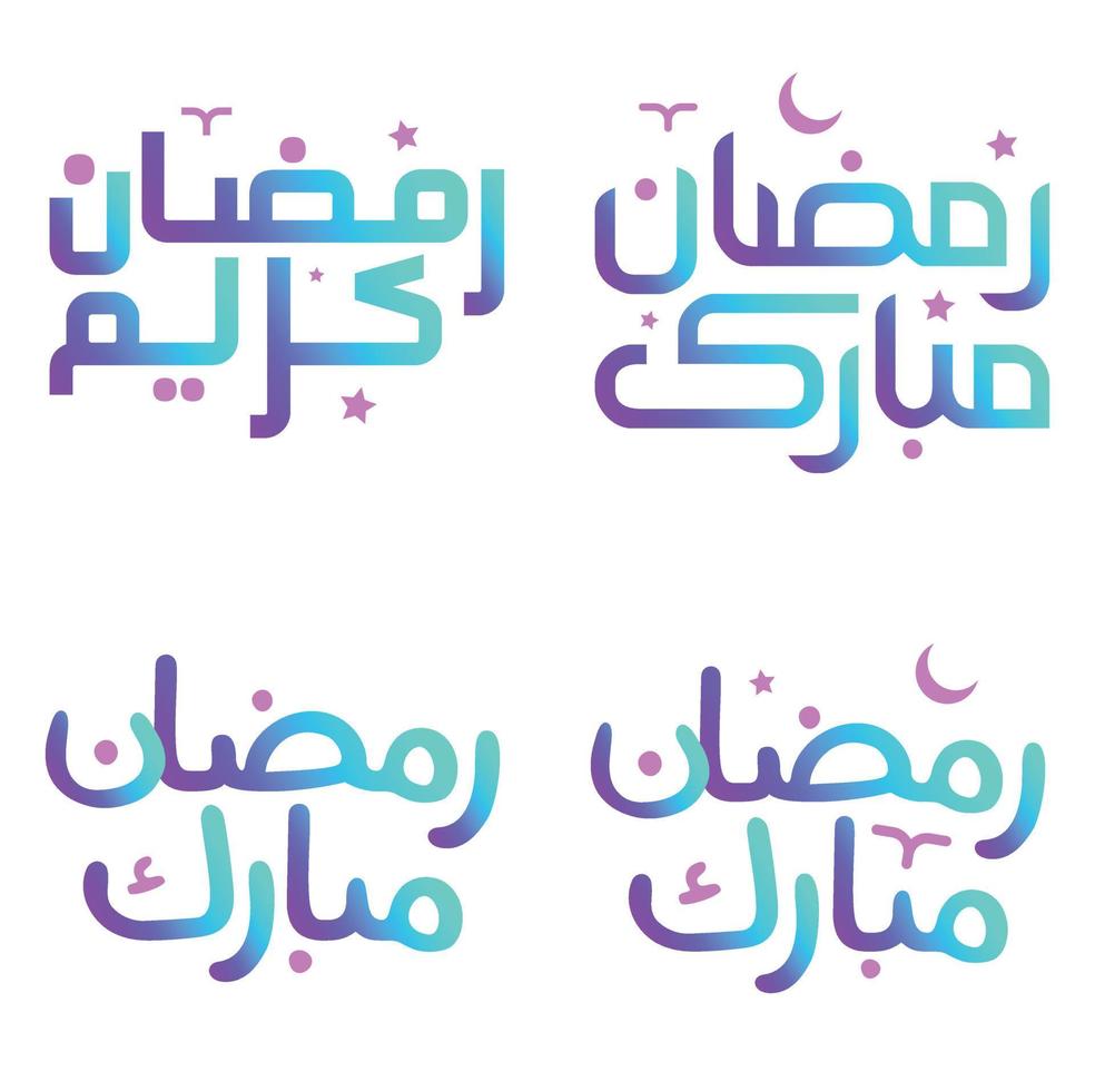 Gradient Ramadan Kareem Vector Illustration with Traditional Arabic Calligraphy.