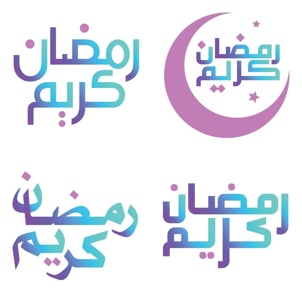 Celebrate Ramadan Kareem with Elegant Gradient Calligraphy Vector Design.