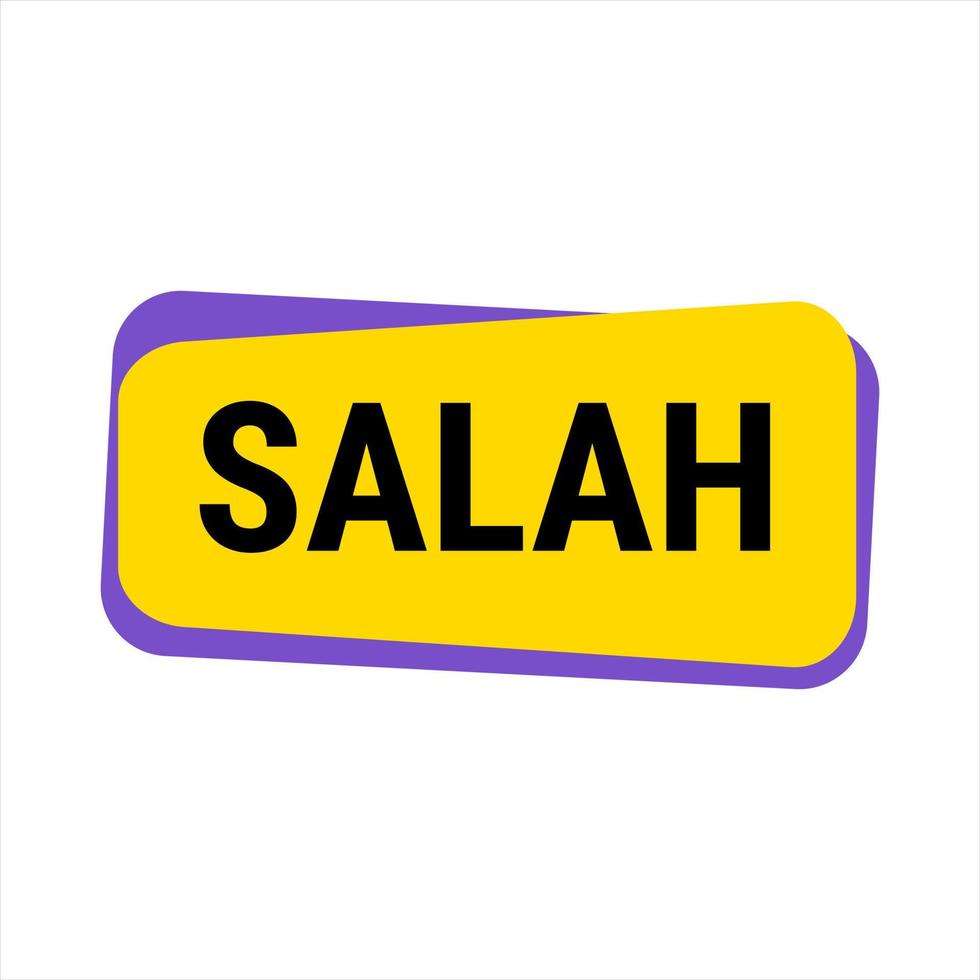 Salah Yellow Vector Callout Banner with Information on Fasting and Prayer in Ramadan