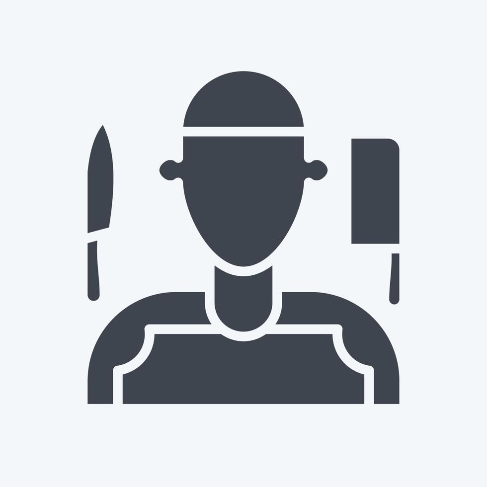Icon Butcher. related to Eid Al Adha symbol. glyph style. simple design editable. simple illustration vector