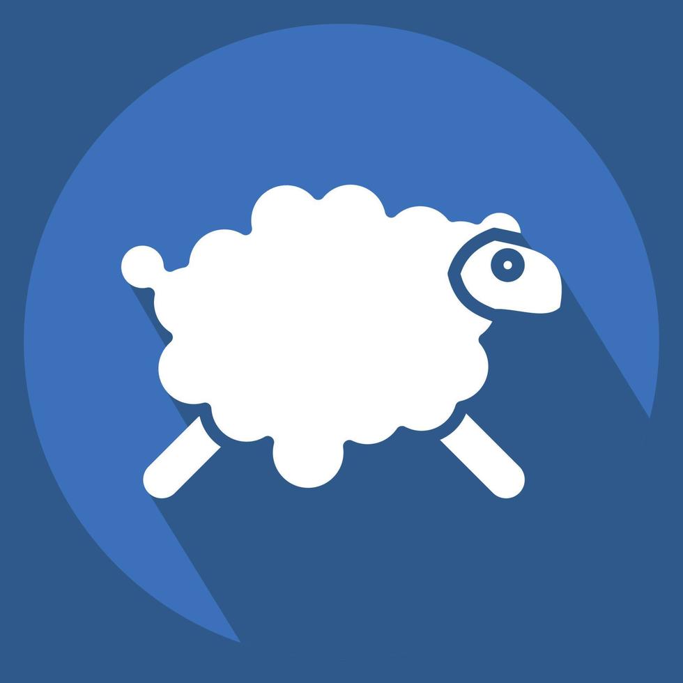 Icon Sheep. related to Eid Al Adha symbol. Long Shadow Style. simple design editable. simple illustration vector