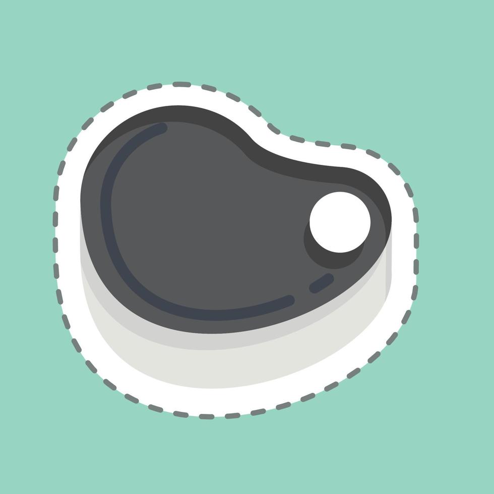 Sticker line cut Meat. related to Eid Al Adha symbol. simple design editable. simple illustration vector