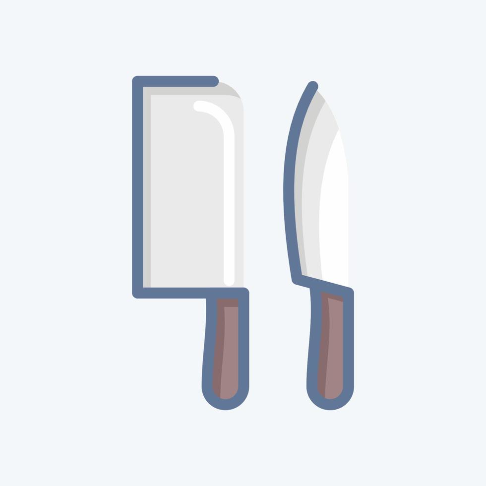 Icon Knives. related to Eid Al Adha symbol. Doodle Style. simple design editable. simple illustration vector