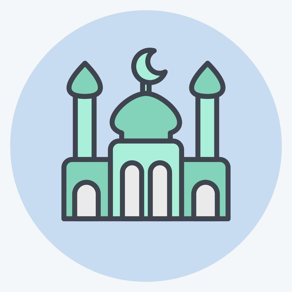 Icon Mosque. related to Eid Al Adha symbol. Color Mate Style. simple design editable. simple illustration vector