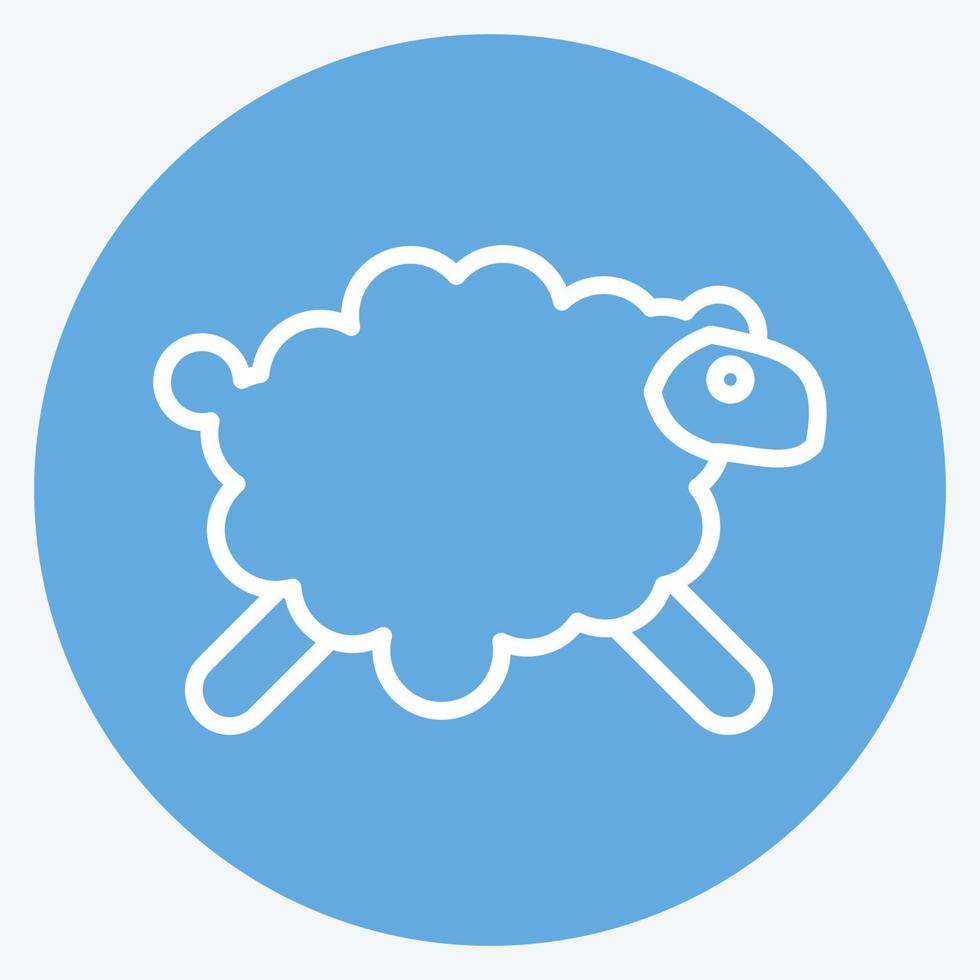 Icon Sheep. related to Eid Al Adha symbol. Blue Eyes Style. simple design editable. simple illustration vector
