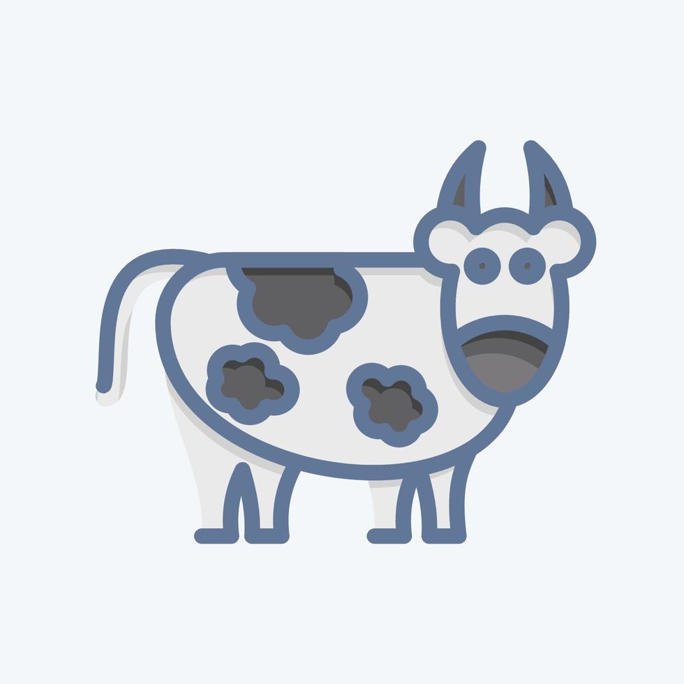 icono vaca. relacionado a eid Alabama adha símbolo. garabatear estilo. sencillo diseño editable. sencillo ilustración vector