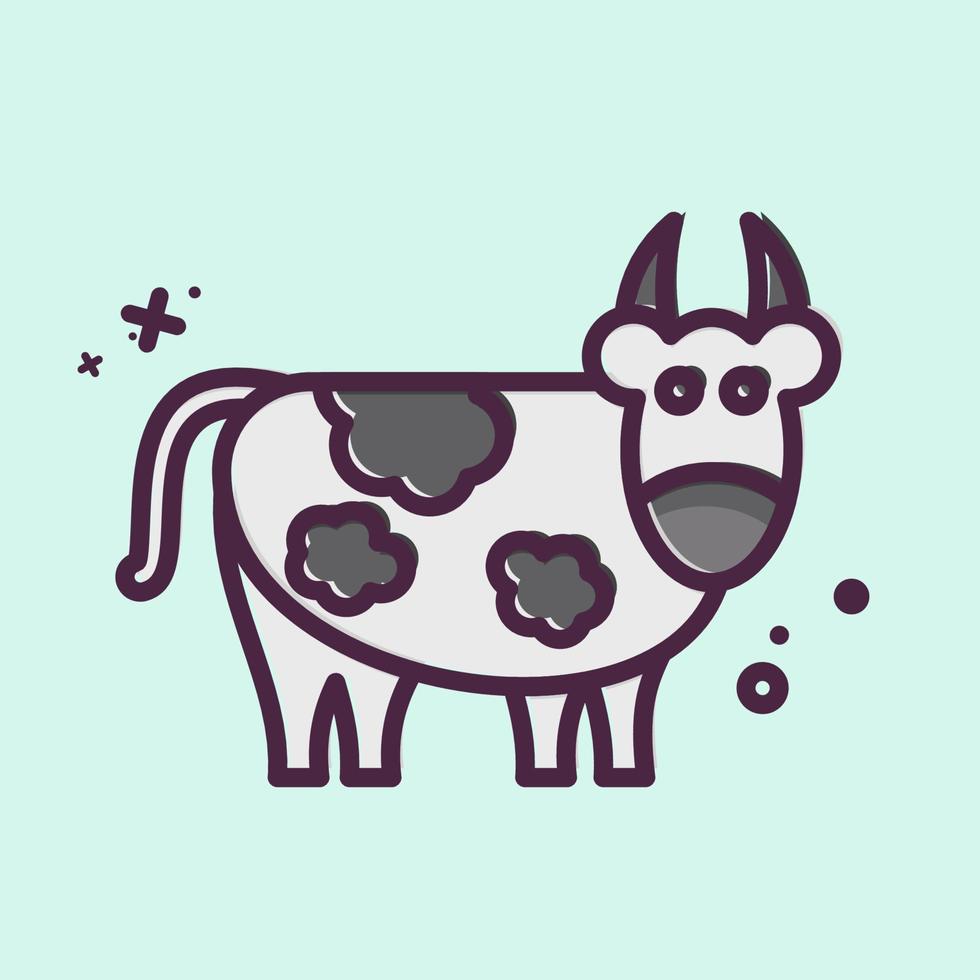 Icon Cow. related to Eid Al Adha symbol. MBE Style. simple design editable. simple illustration vector
