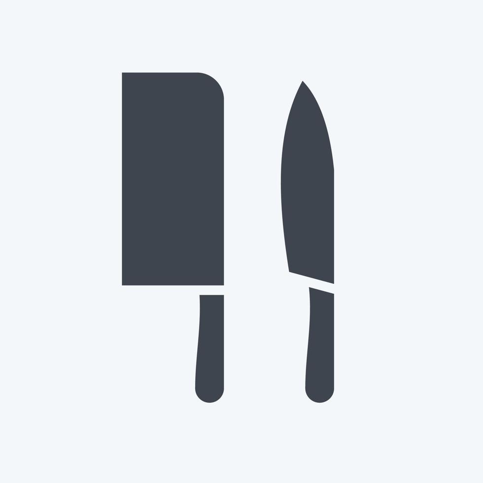 Icon Knives. related to Eid Al Adha symbol. glyph style. simple design editable. simple illustration vector