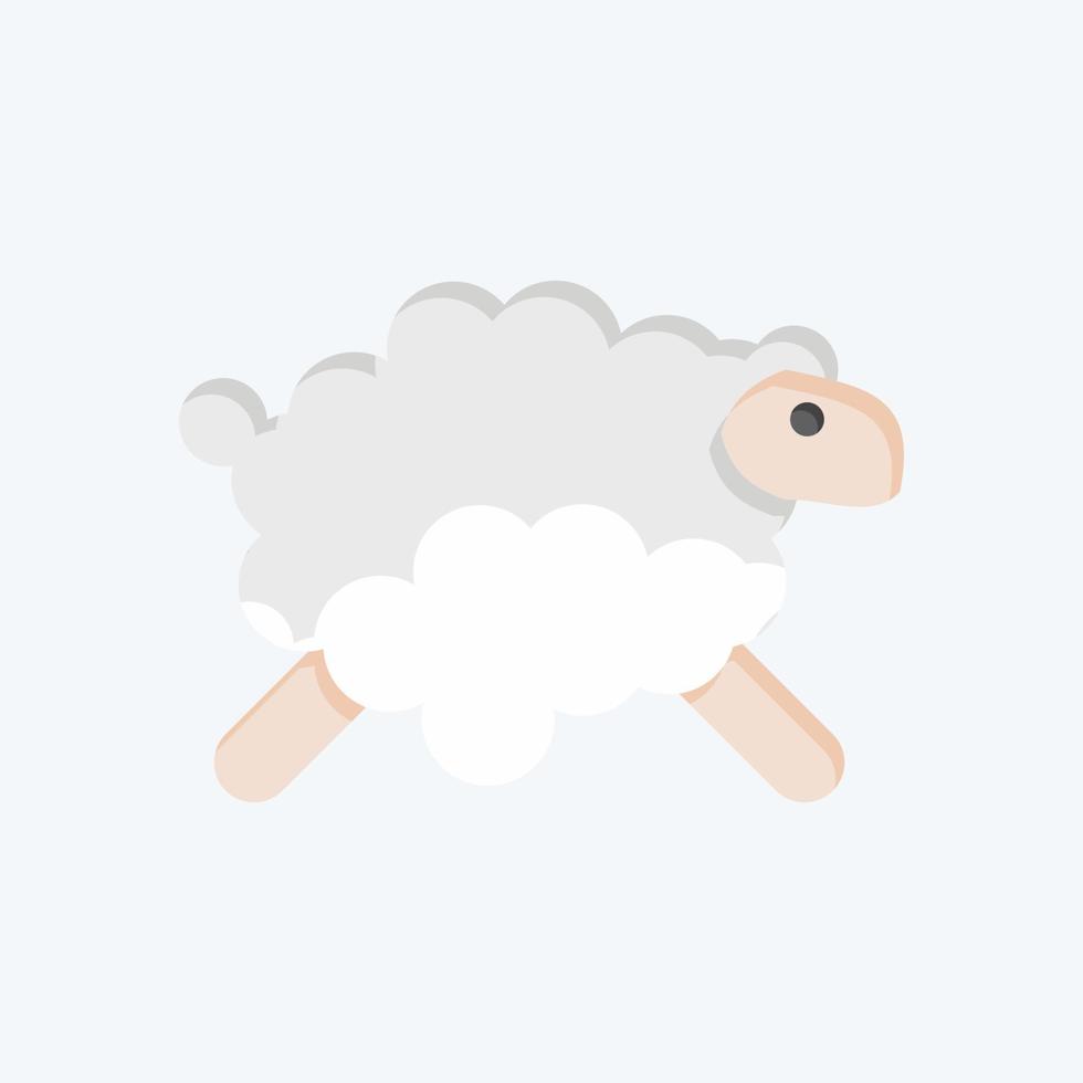 Icon Sheep. related to Eid Al Adha symbol. Flat Style. simple design editable. simple illustration vector