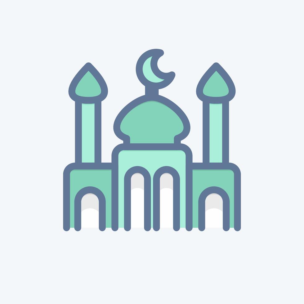 Icon Mosque. related to Eid Al Adha symbol. Doodle Style. simple design editable. simple illustration vector